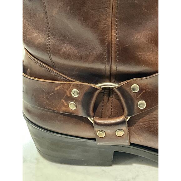 Durango Men’s Leather Harness Biker Cowboy Boots Farm Square Toe Size 11.5 Brown - Picture 7 of 11